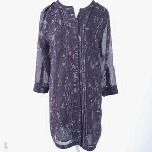 Sanctuary Clothing Dress Snakeskin Lace Sheer Small Tunic Top Women Casual
